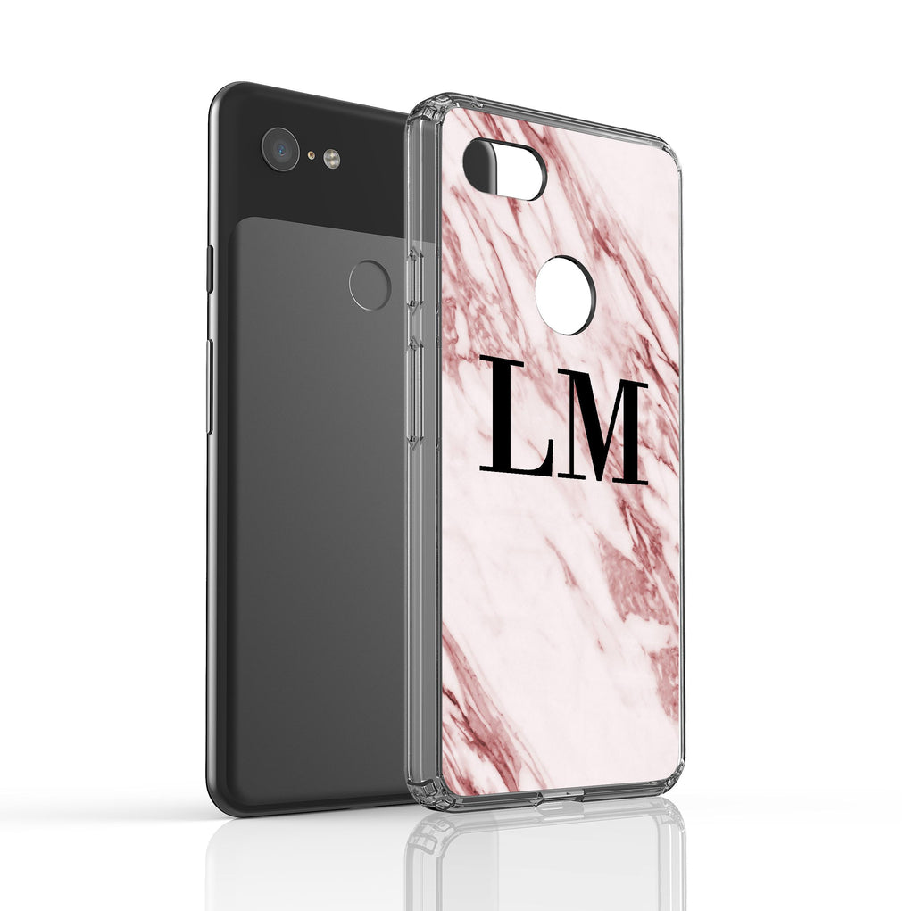 Personalised Rosa Marble Initials Google Pixel 3 XL Case
