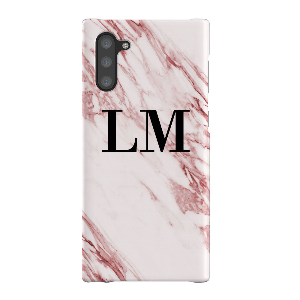 Personalised Rosa Marble Initials Samsung Galaxy Note 10 Case