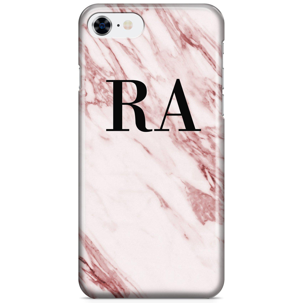 Personalised Rosa Marble Initials iPhone SE Case