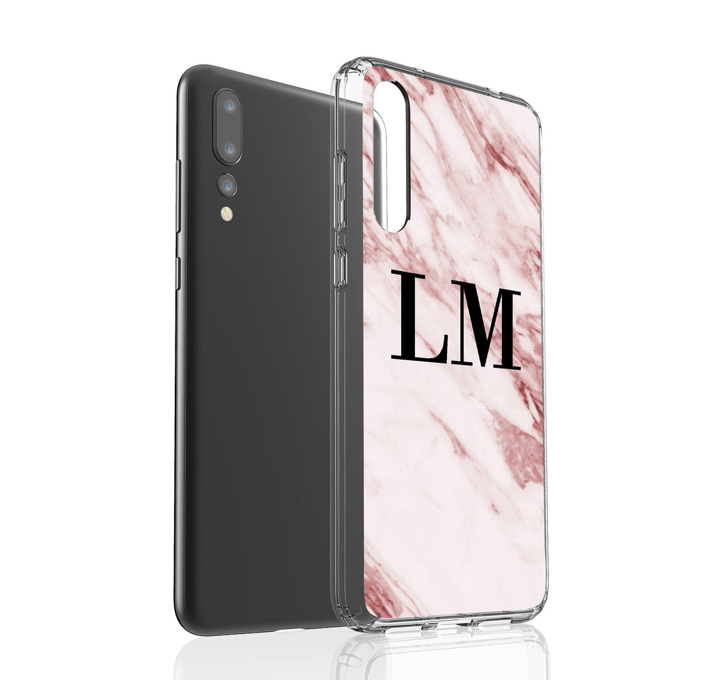 Personalised Rosa Marble Initials Huawei P20 Pro Case