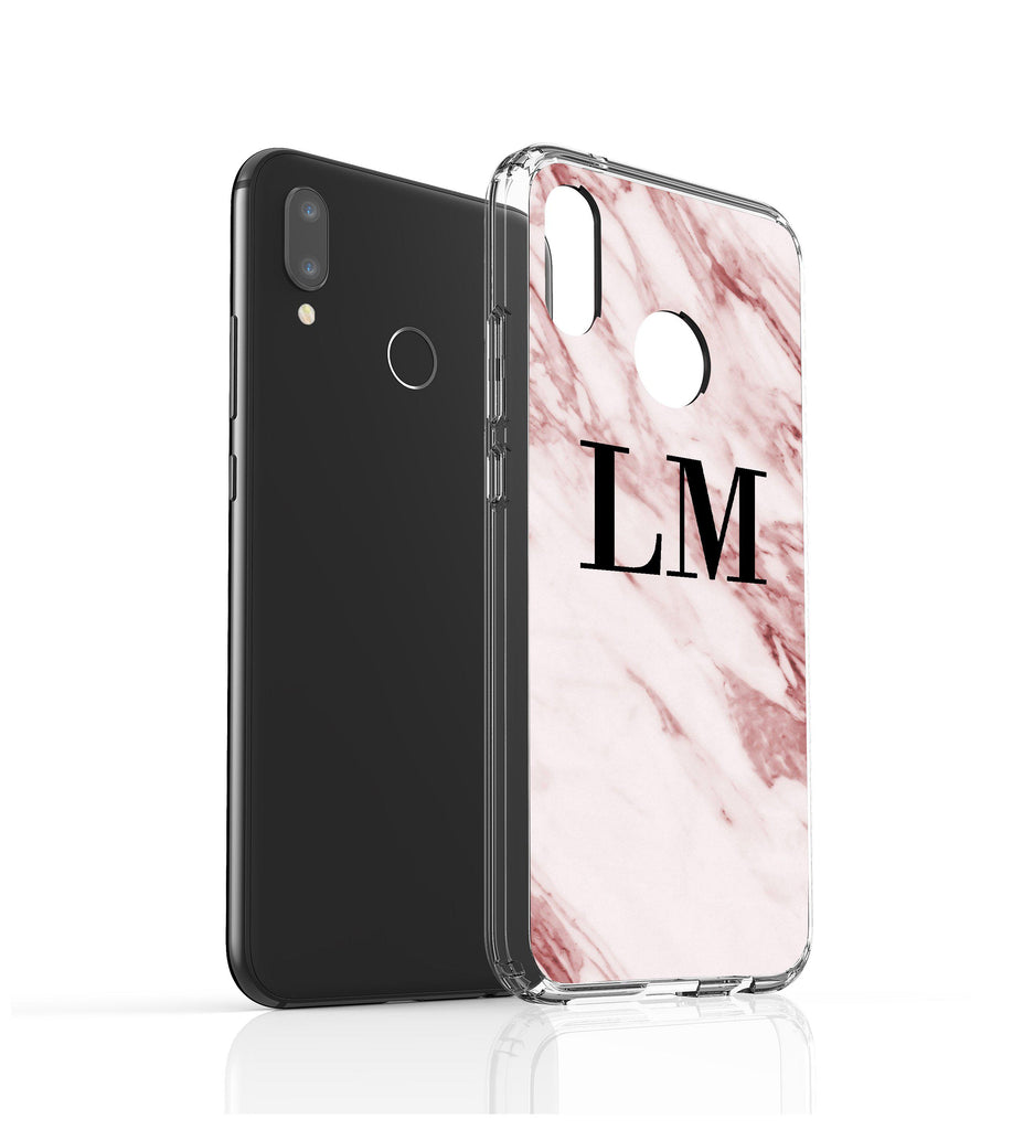 Personalised Rosa Marble Initials Huawei P20 Lite Case