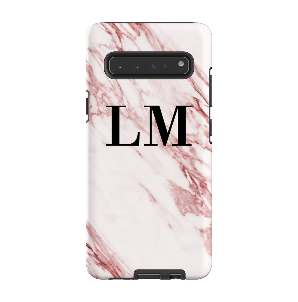 Personalised Rosa Marble Initials Samsung Galaxy S10 5G Case