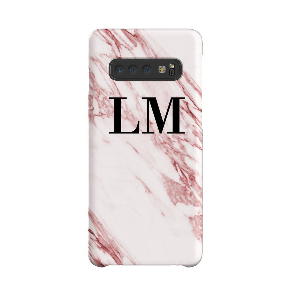 Personalised Rosa Marble Initials Samsung Galaxy S10 Plus Case