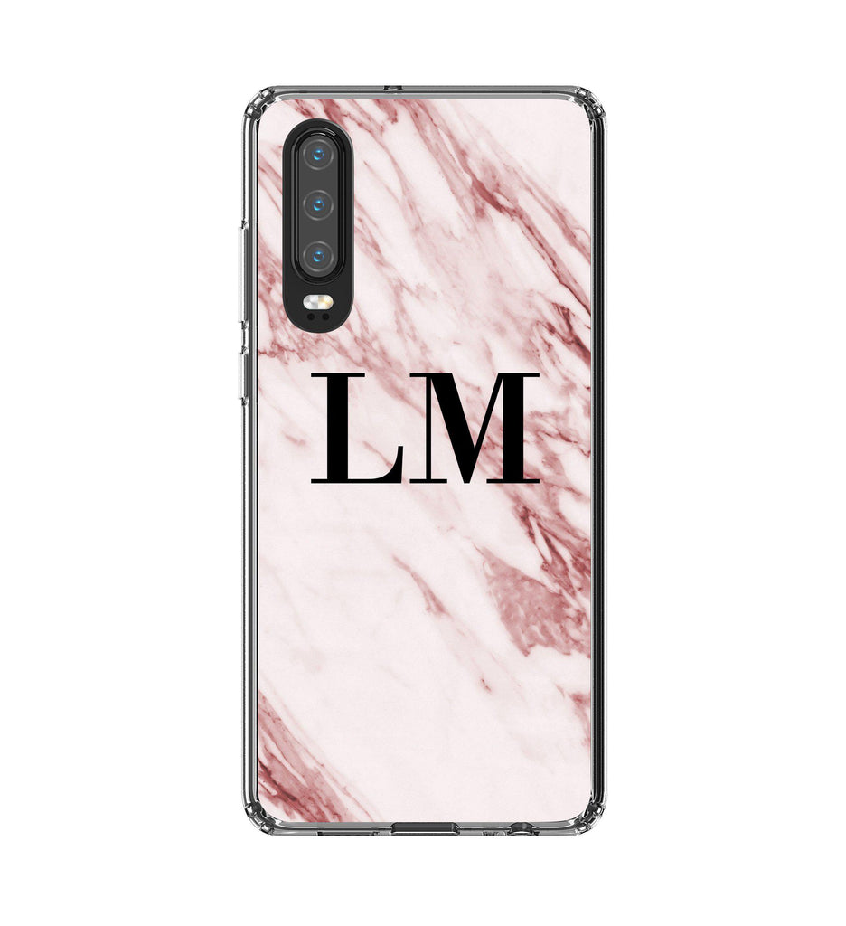 Personalised Rosa Marble Initials Huawei P30 Case