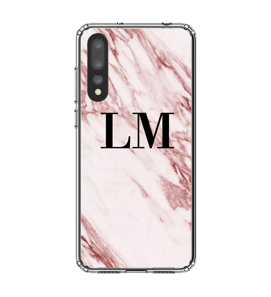 Personalised Rosa Marble Initials Huawei P20 Pro Case