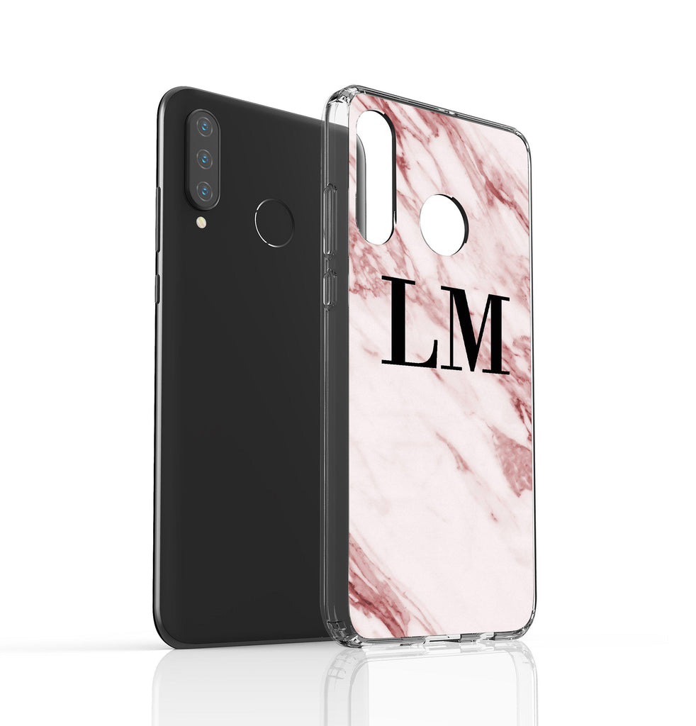 Personalised Rosa Marble Initials  Huawei P30 Lite Case