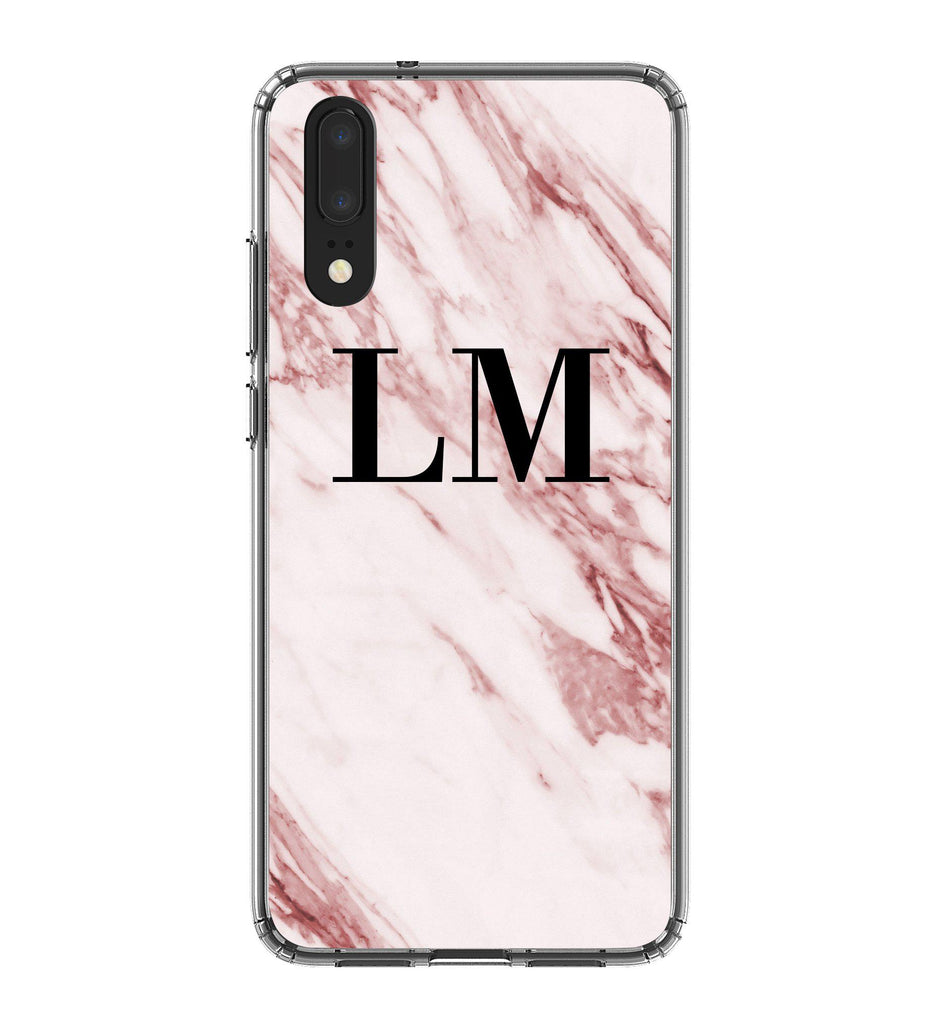 Personalised Rosa Marble Initials Huawei P20 Case