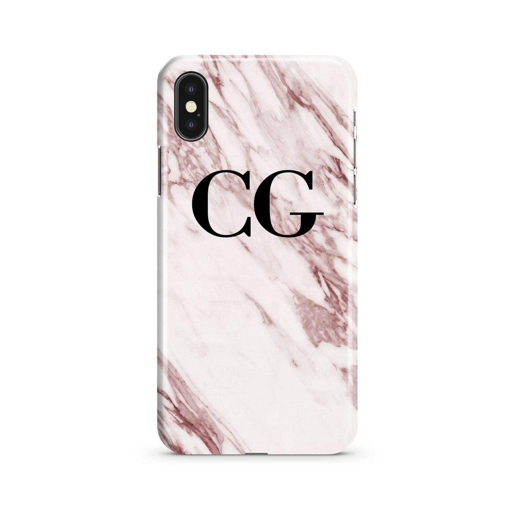 Personalised Rosa Marble Initials iPhone XS Case