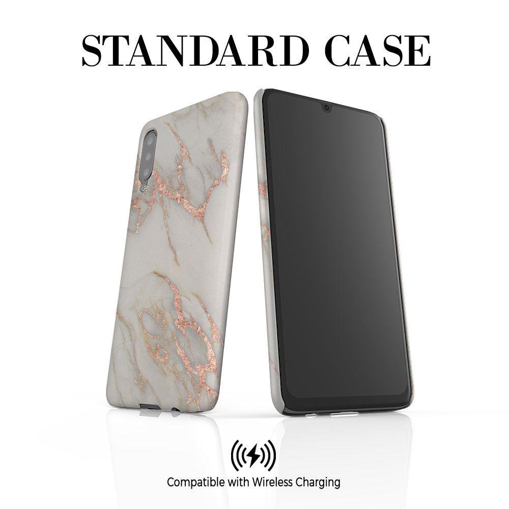 Personalised Rose Gold Marble Initials Galaxy A50 Case