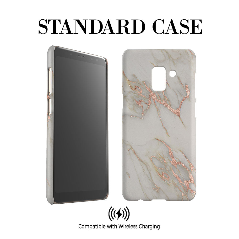 Personalised Rose Gold Marble Initials Samsung Galaxy A8 Case