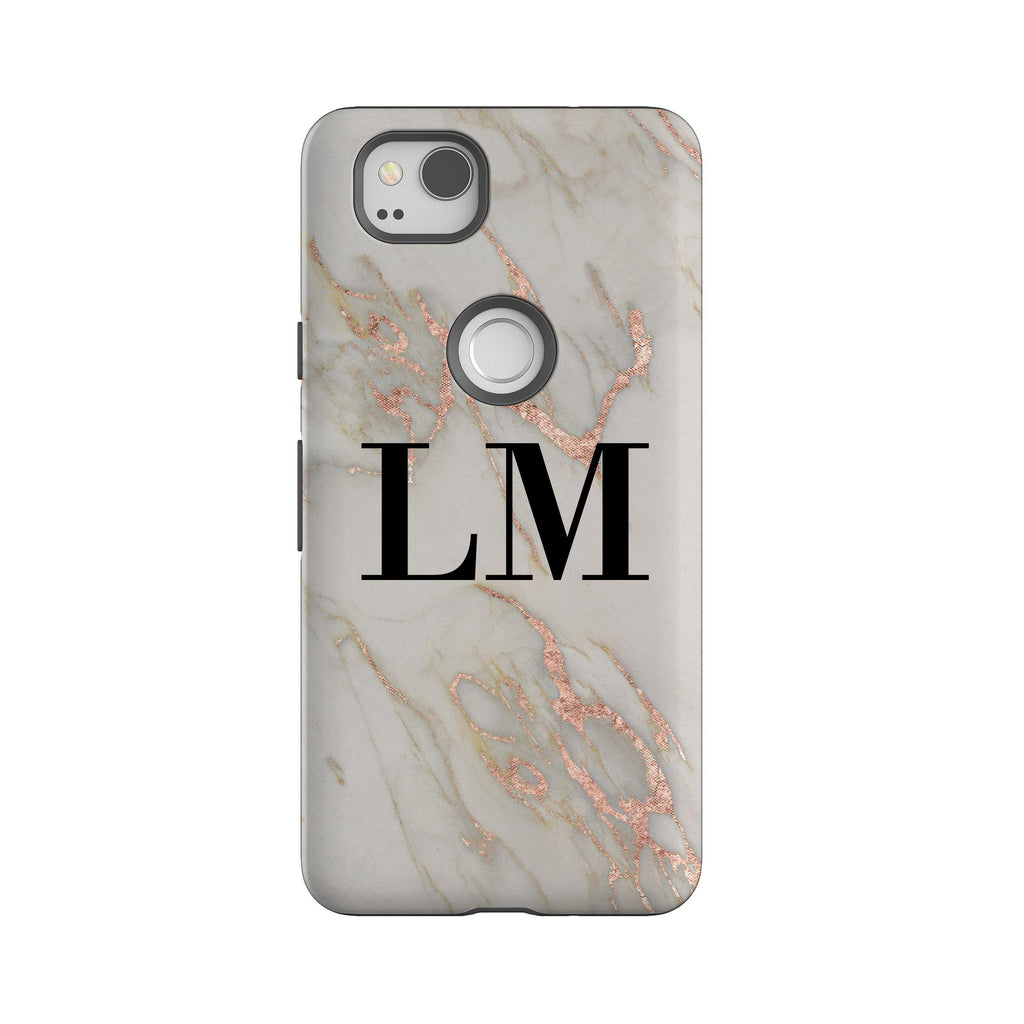 Personalised Rosegold Marble Google Pixel 2 Case