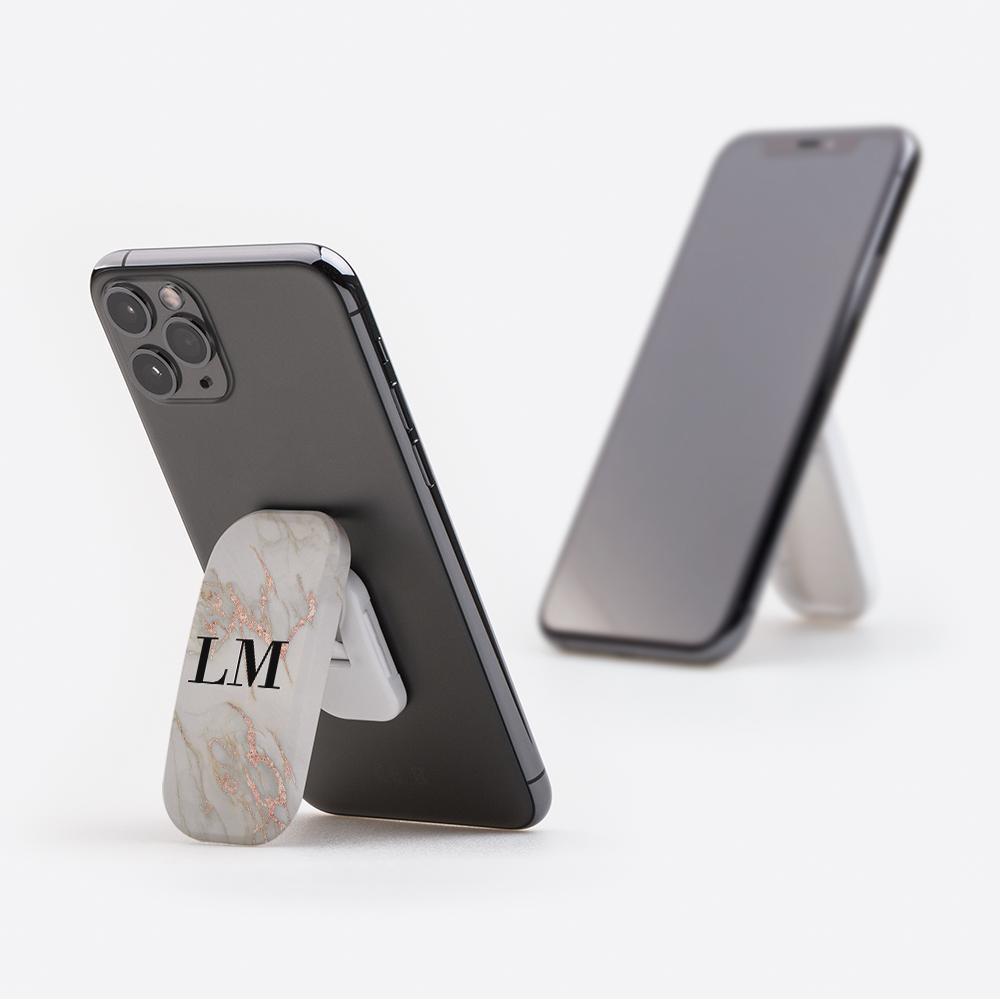 Personalised Rose Gold Marble Initials Clickit Phone grip