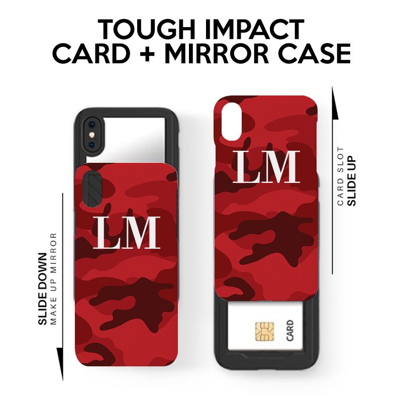 Personalised Red Camouflage Initials Samsung Galaxy S20 Case