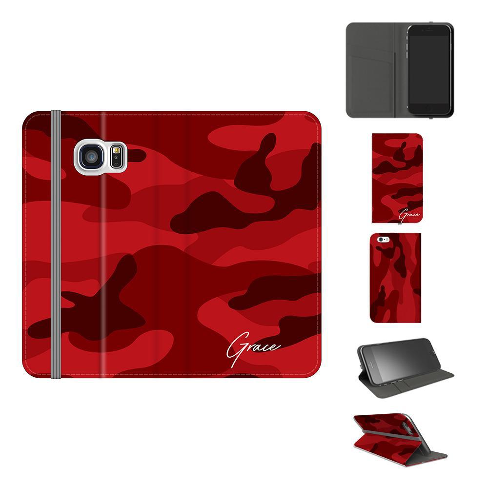 Personalised Red Camouflage Initials Samsung Galaxy S7 Case