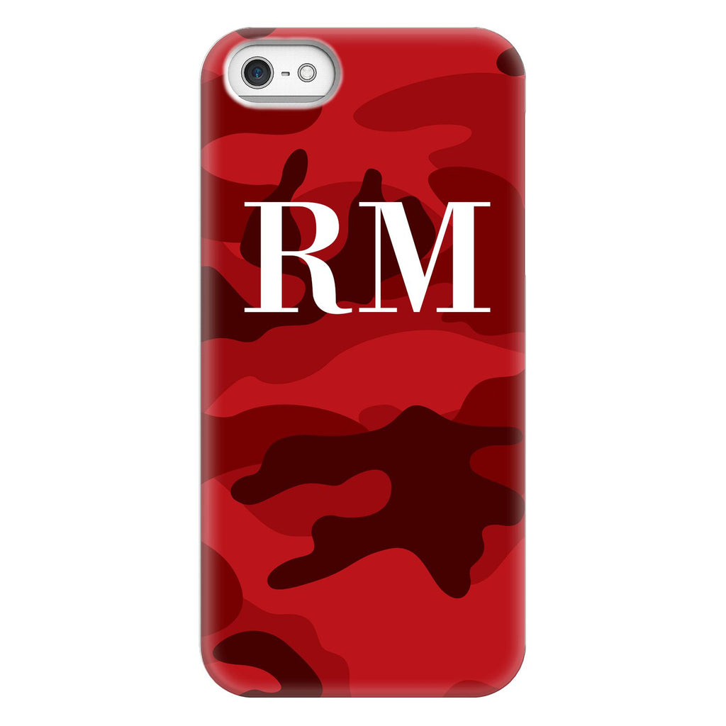 Personalised Red Camouflage initials iPhone 5/5s/SE (2016) Case