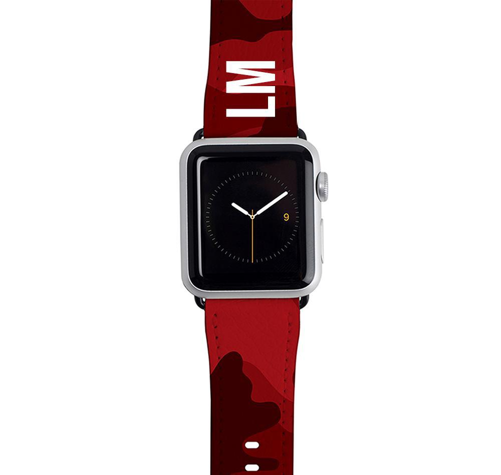 Personalised Red Camouflage Apple Watch Strap