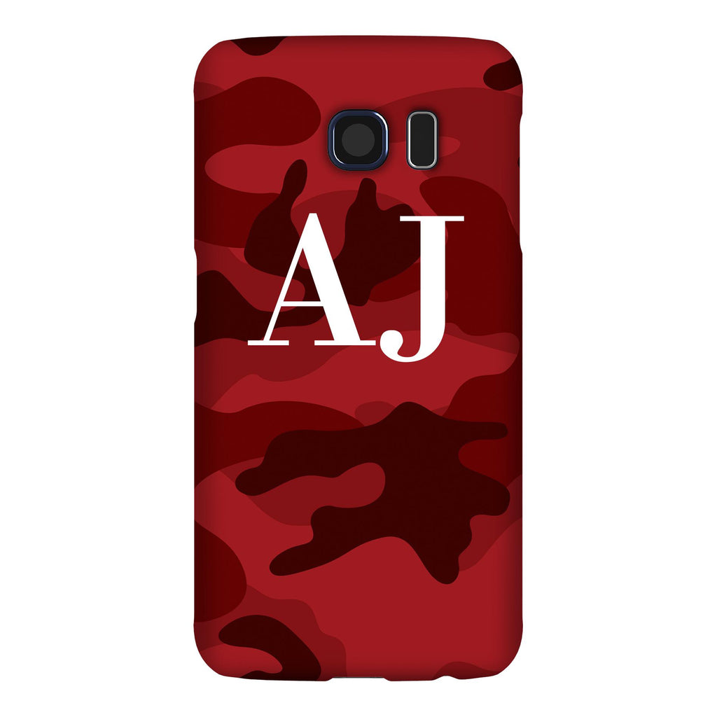 Personalised Red Camouflage Initials Samsung Galaxy S6 Case