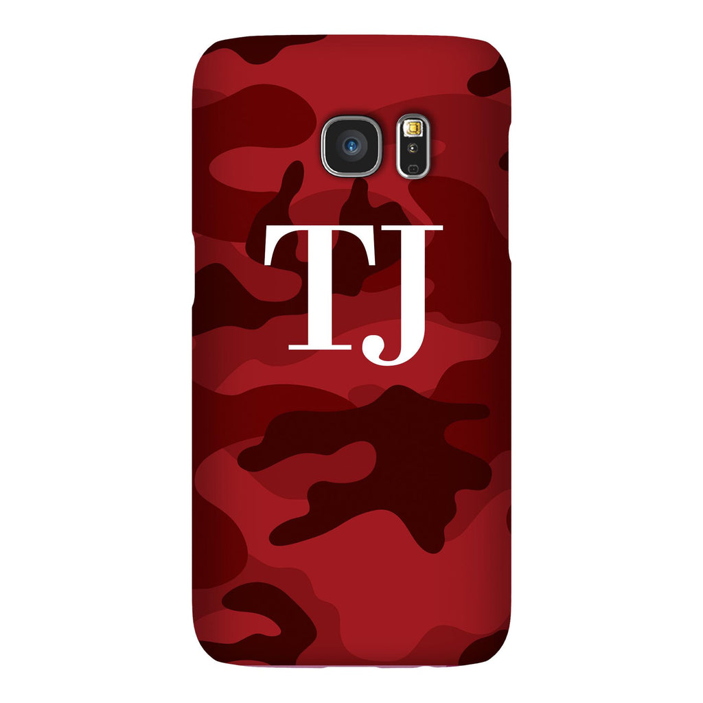 Personalised Red Camouflage Initials Samsung Galaxy S7 Case