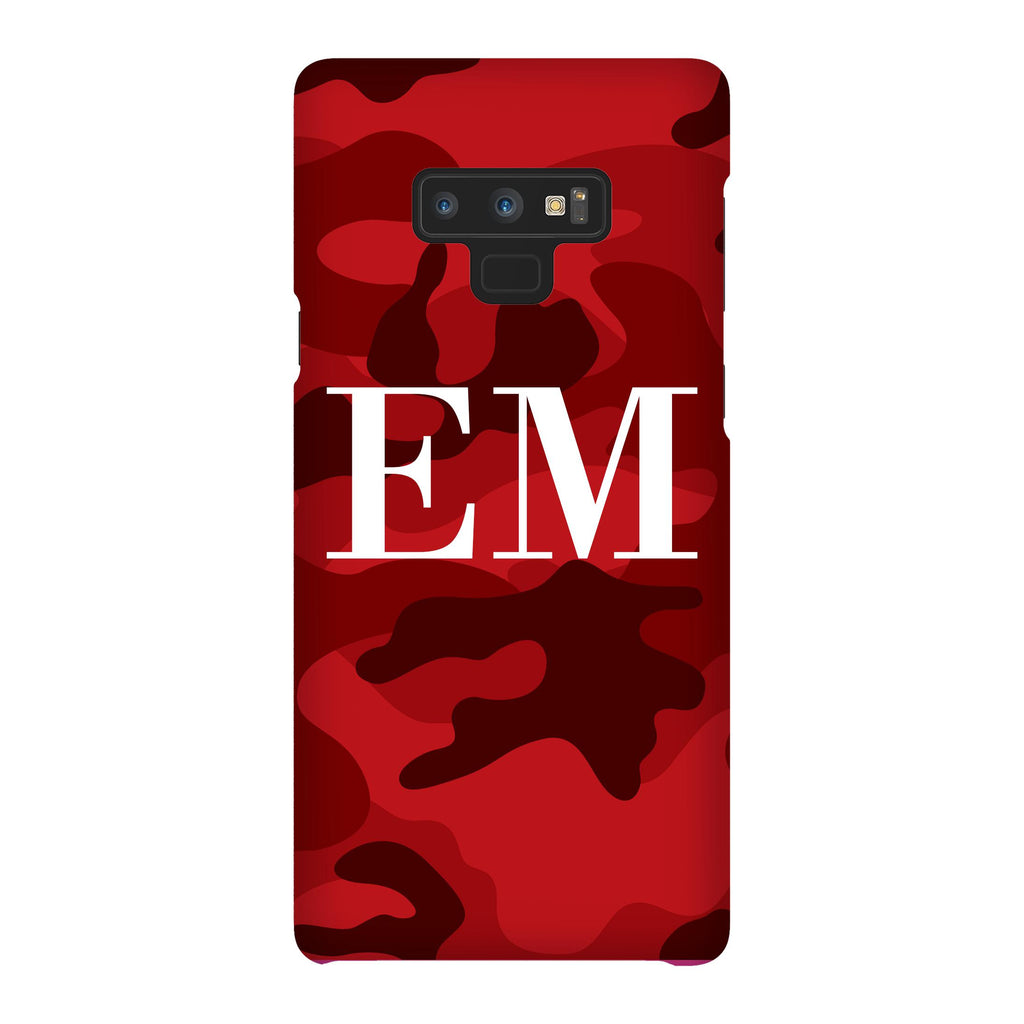 Personalised Red Camouflage Initials Samsung Galaxy Note 9 Case