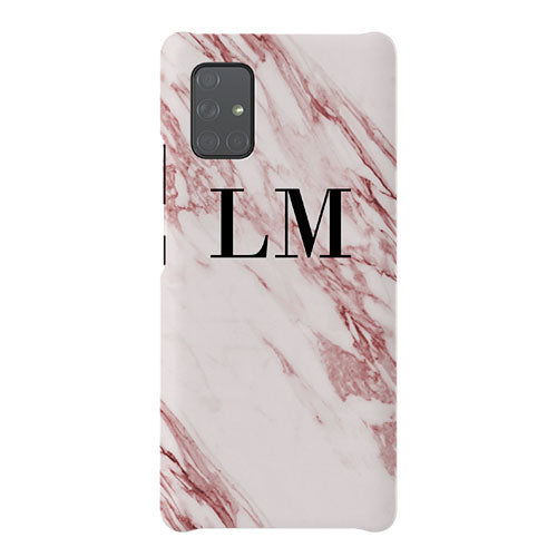 Personalised Rosa Marble Initials Samsung Galaxy A71 Case