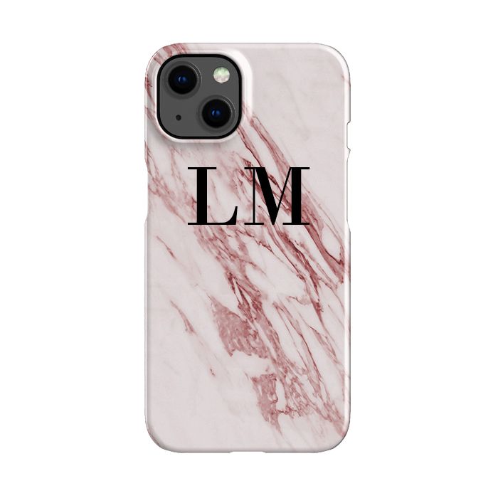 Personalised Rosa Marble Initials iPhone 15 Plus Case