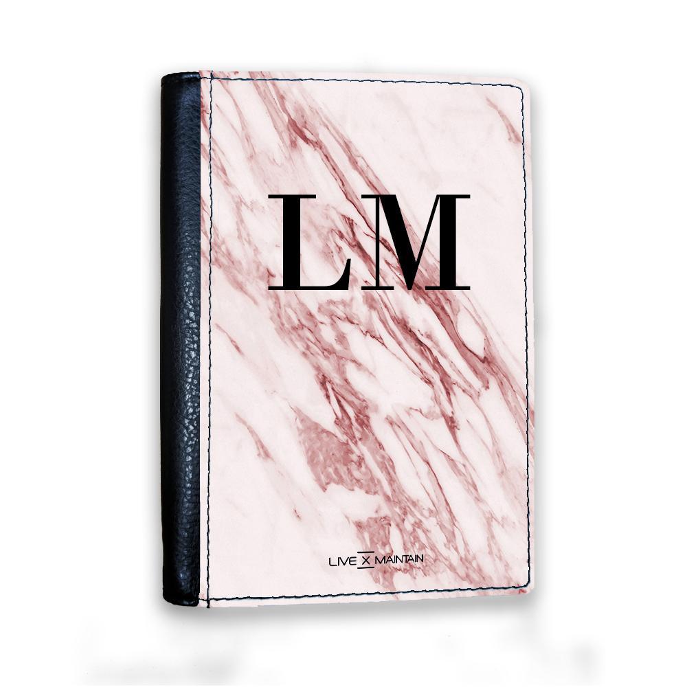 Personalised Rosa Marble Initials Passport Cover