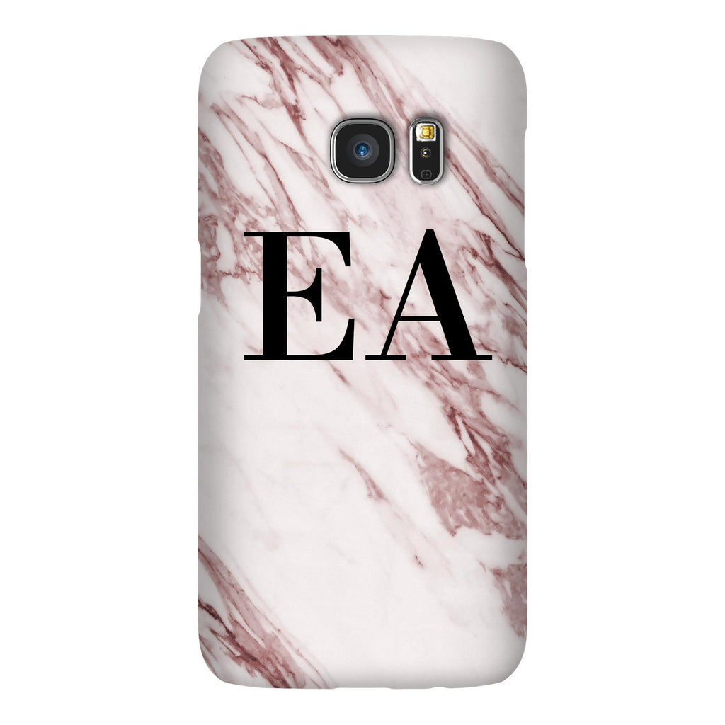 Personalised Rosa Marble Initials Samsung Galaxy S7 Edge Case
