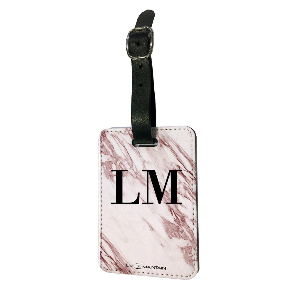 Personalised Rosa Marble Initials Luggage Tag