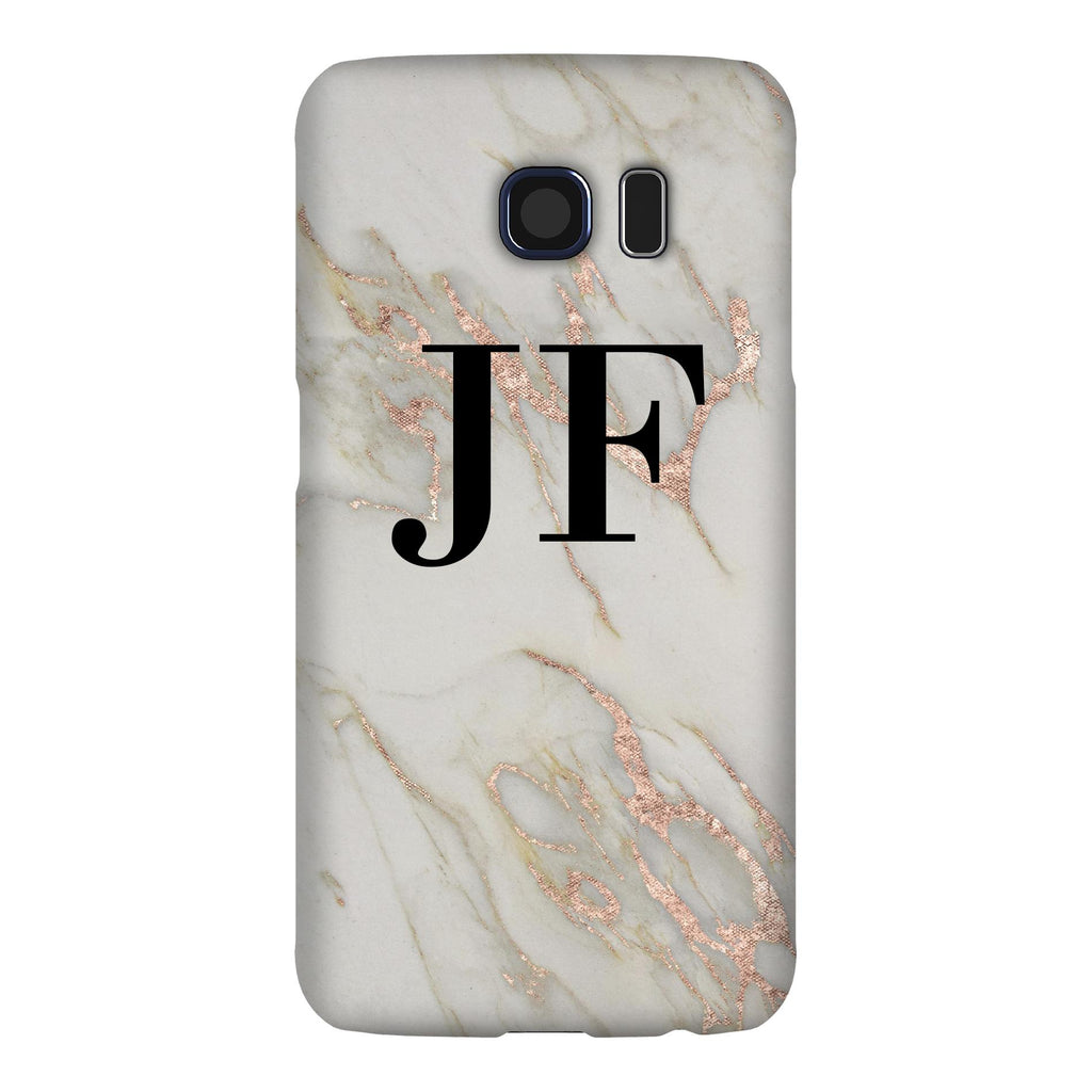 Personalised Rose Gold Marble Initials Samsung Galaxy S6 Case