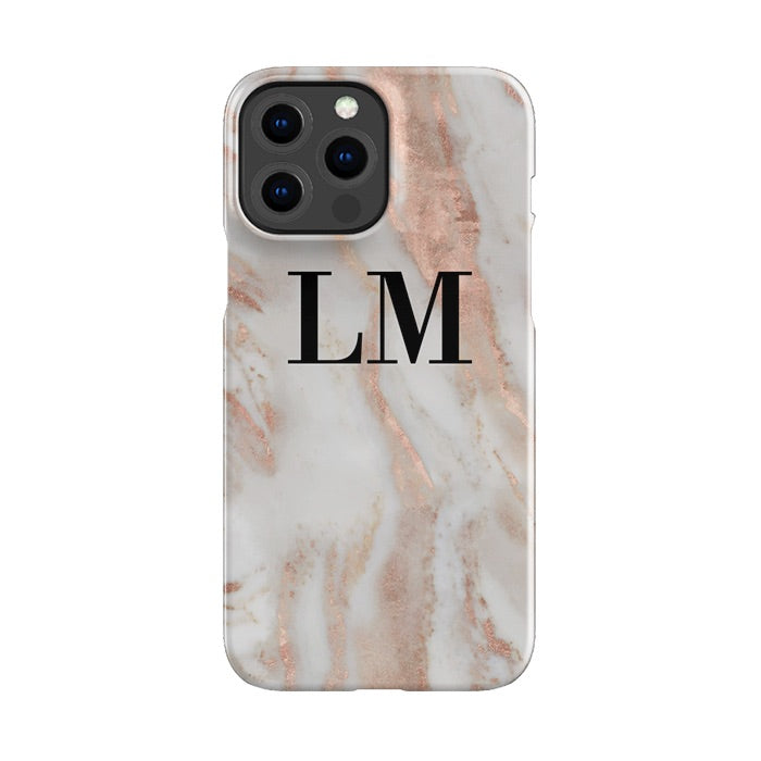 Personalised Phone Case Rose Marble Initial Phone Cover