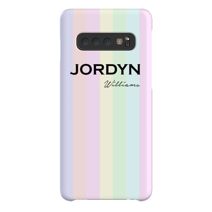 Personalised Pastel Stripes Samsung Galaxy S10 Case