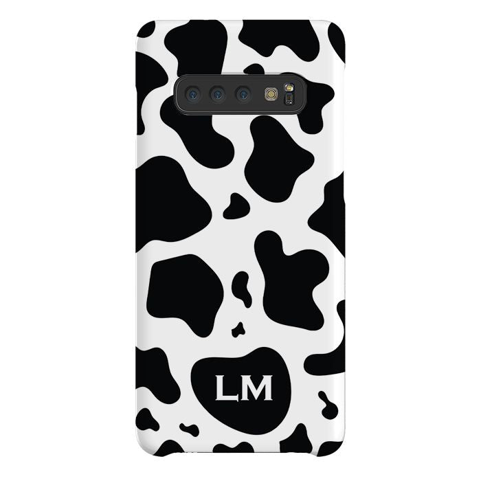 Personalised Cow Print Initials Samsung Galaxy S10 Case