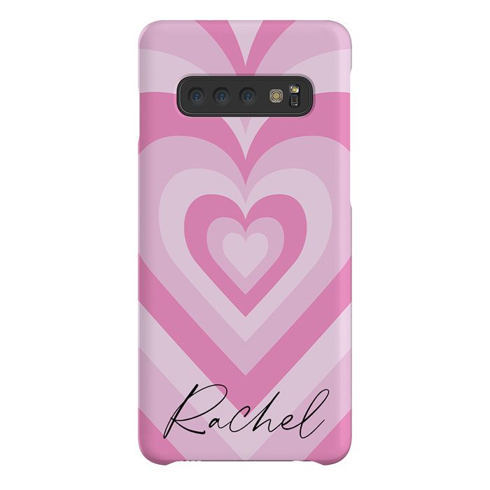 Personalised Pink Heart Latte Samsung Galaxy S10 Case