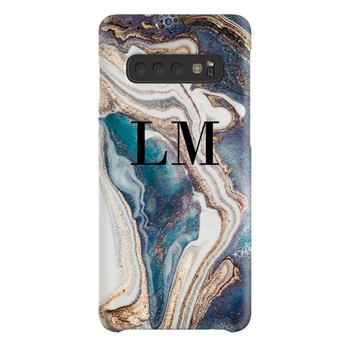 Personalised Luxe Marble Initials Samsung Galaxy S10 Case