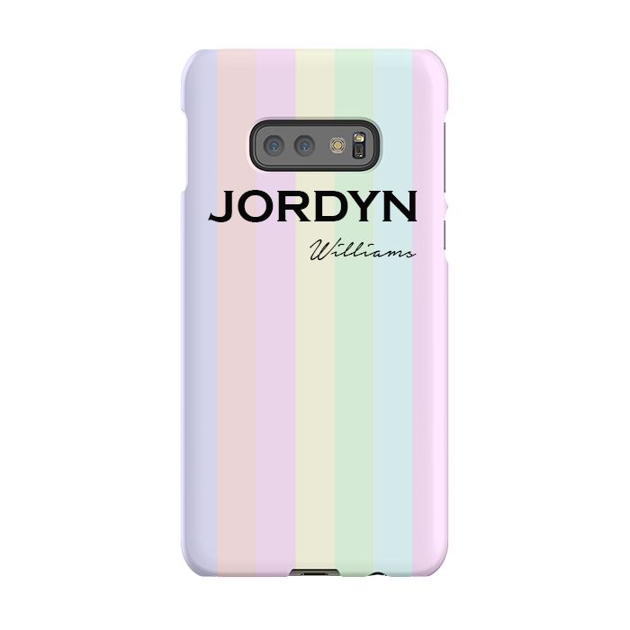 Personalised Pastel Stripes Samsung Galaxy S10e Case