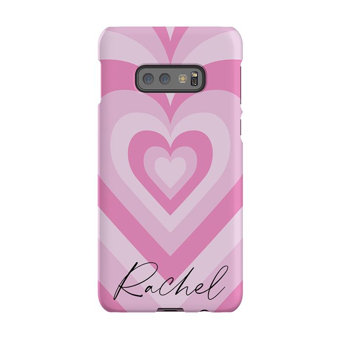 Personalised Pink Heart Latte Samsung Galaxy S10e Case