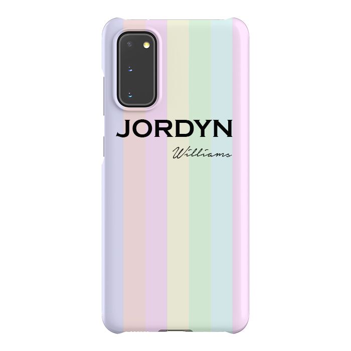 Personalised Pastel Stripes Samsung Galaxy S20 Case