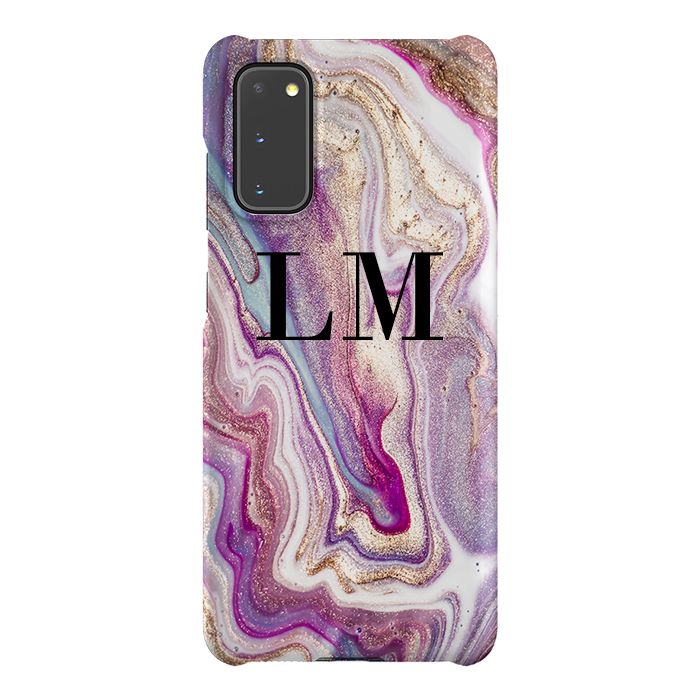 Personalised Violet Marble Initials Samsung Galaxy S20 FE Case