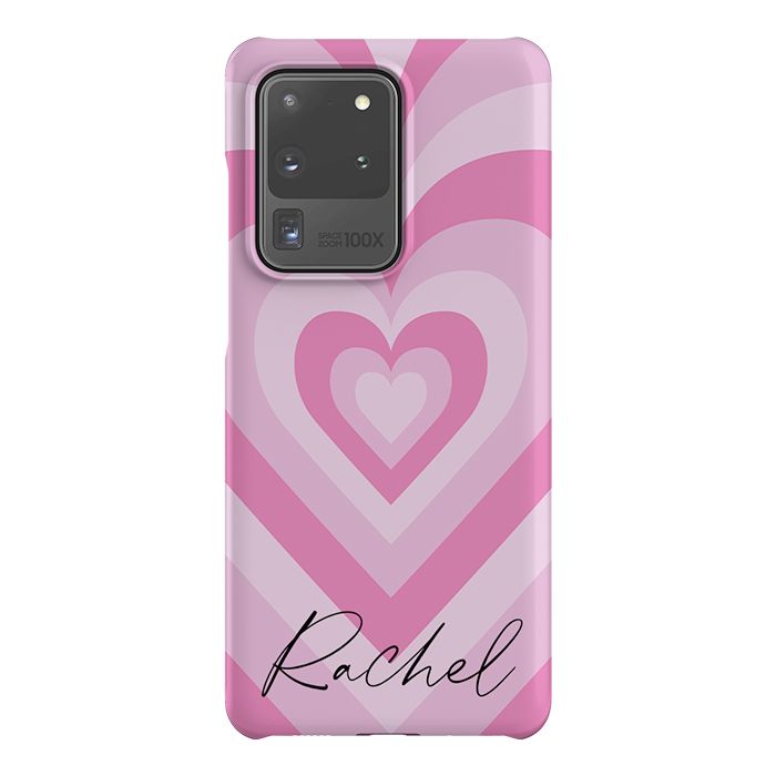 Personalised Pink Heart Latte Samsung Galaxy S20 Ultra Case