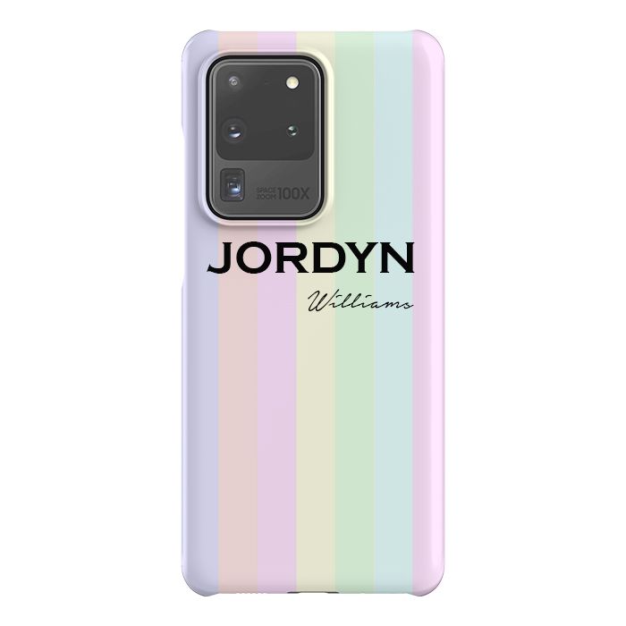 Personalised Pastel Stripes Samsung Galaxy S20 Ultra Case