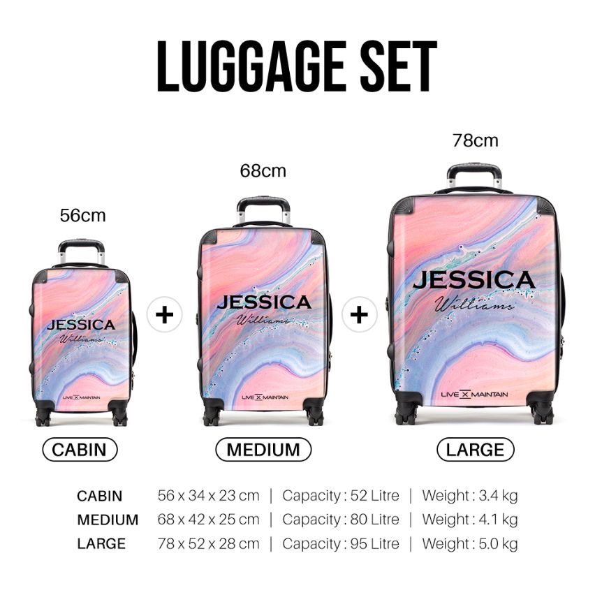 Personalised Acrylic Marble Name Suitcase