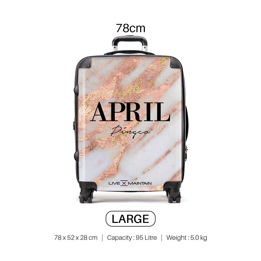 Personalised Aprilia Marble Name Suitcase