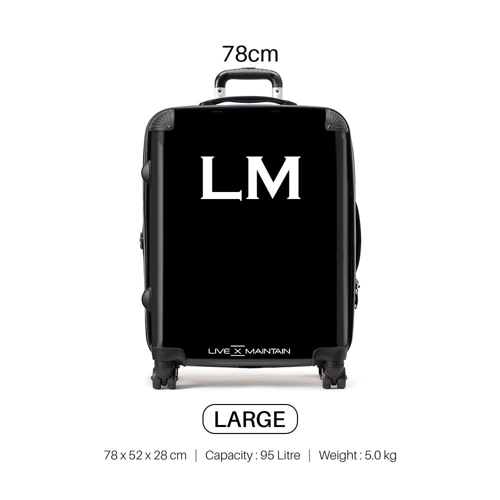 Personalised Black Top Initials Suitcase