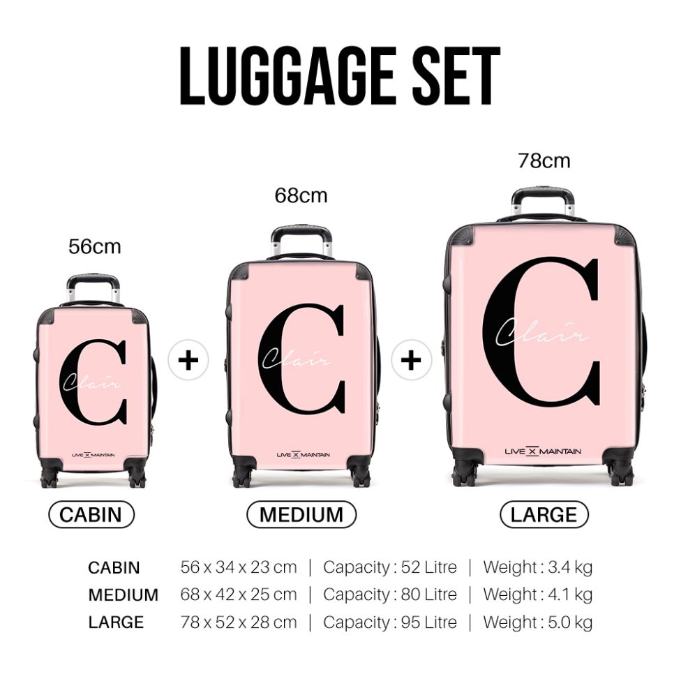 Personalised Bloom Name Initial Suitcase