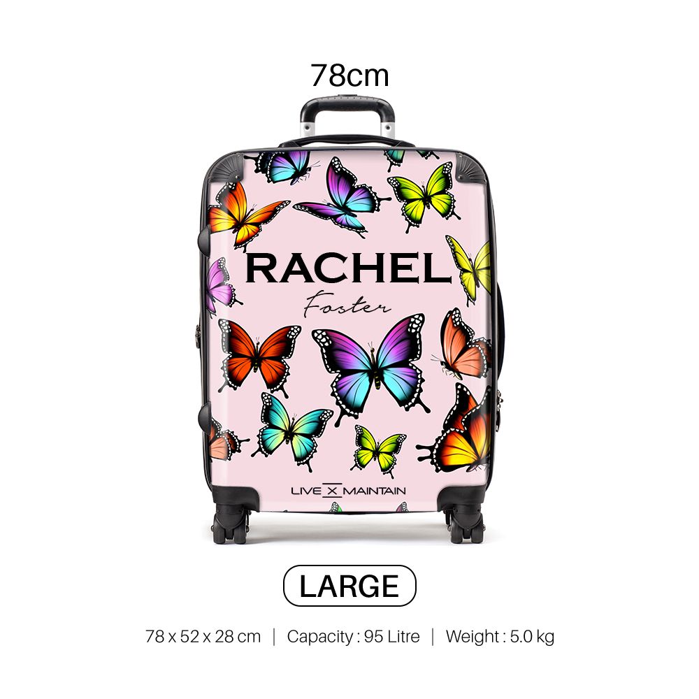 Personalised Butterfly Name Suitcase