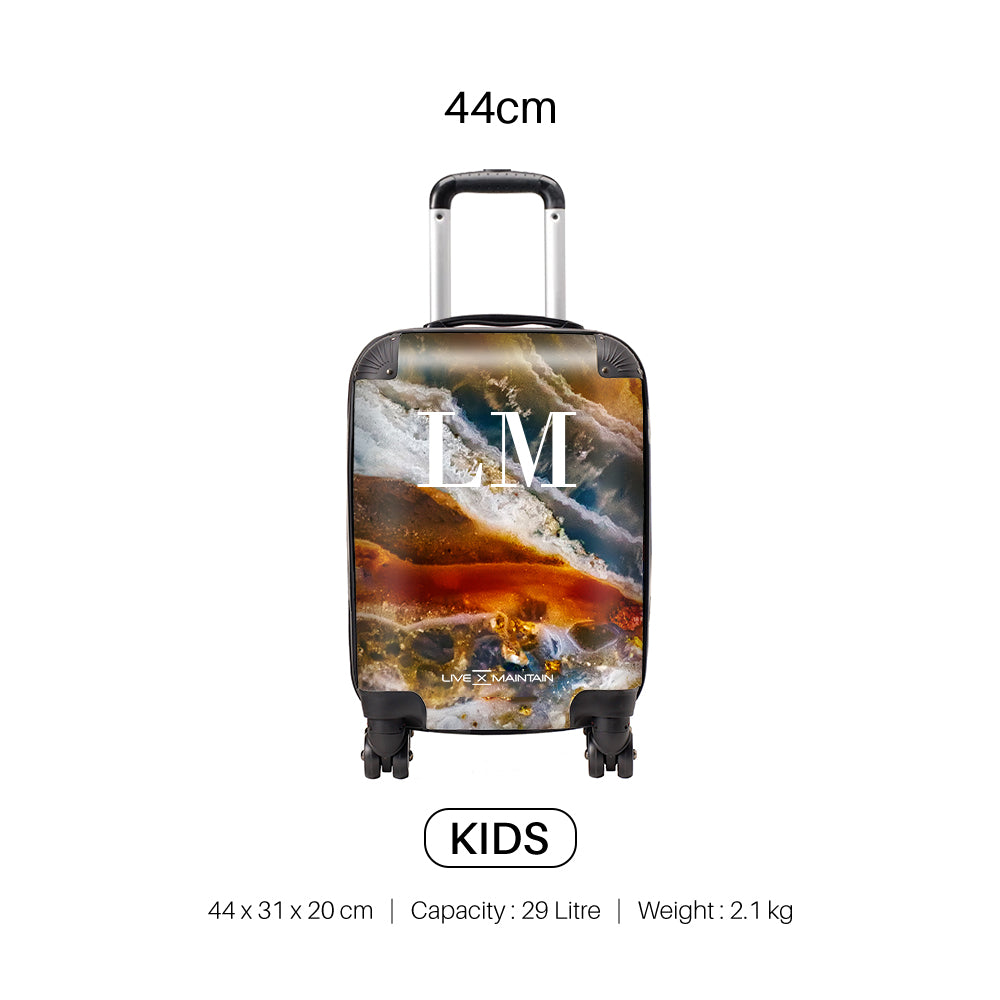 Personalised Colored Stone Marble Initials Suitcase