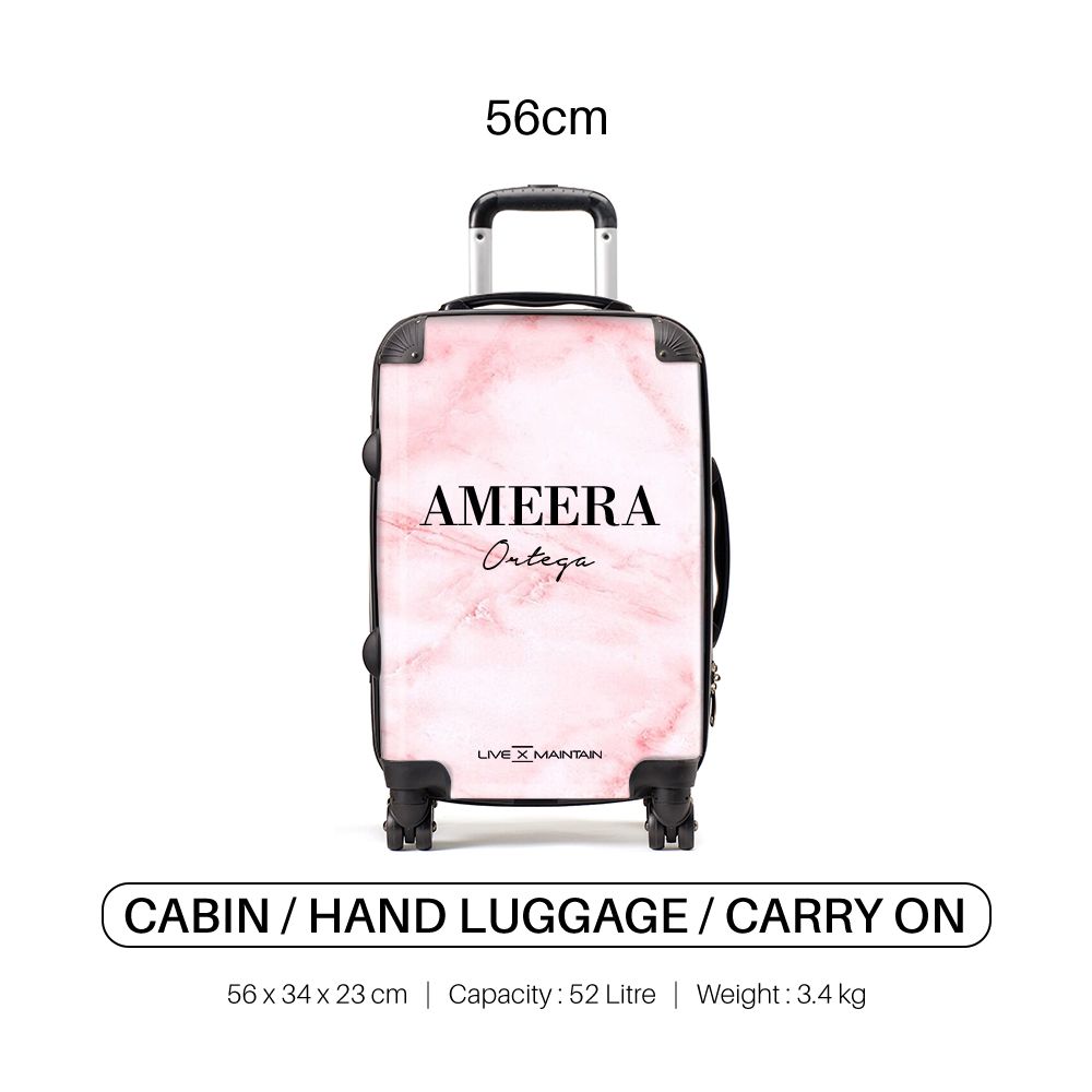 Personalised Cotton Candy Marble Name Suitcase