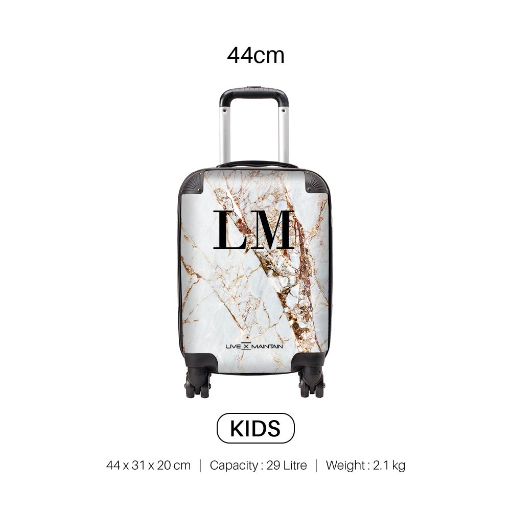 Personalised Cracked Marble Initials Suitcase