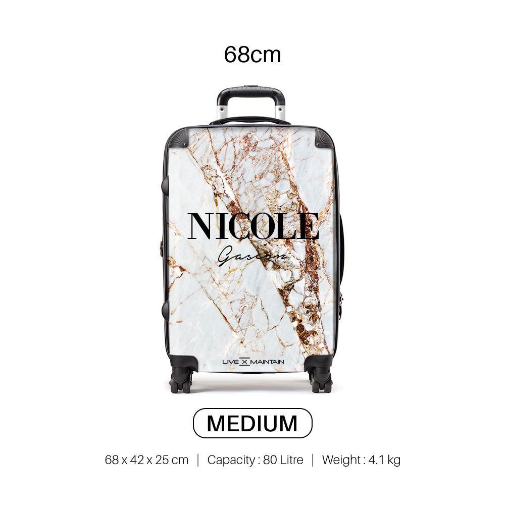 Personalised Cracked Marble Name Suitcase