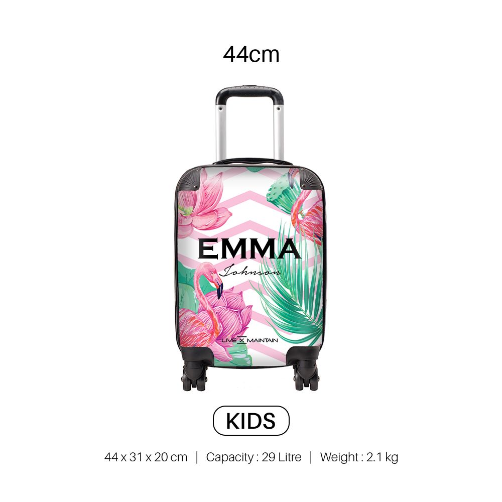 Personalised Flamingo Name Suitcase